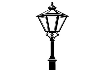 Street lamp isolated on white background vector art illustration