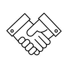 Succession Management Icon – Handshake, Representing Leadership Development, Workforce Planning, and Employee Progression