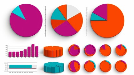 Colorful Pie Chart, Bar Chart, and 3D Charts.