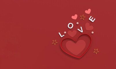 Happy Valentine's Day Background 3D Illustration