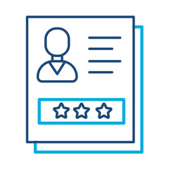 Regular Employee Appraisals Icon – ID Card with Stars, Representing Performance Review, Employee Growth, and Feedback Process