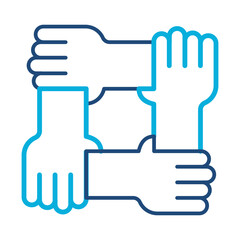 Employee Participation Icon – Hands Together, Representing Team Involvement, Collaboration, and Workplace Culture