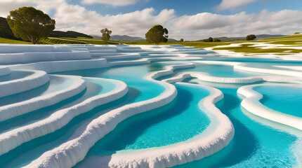 pool in the morning