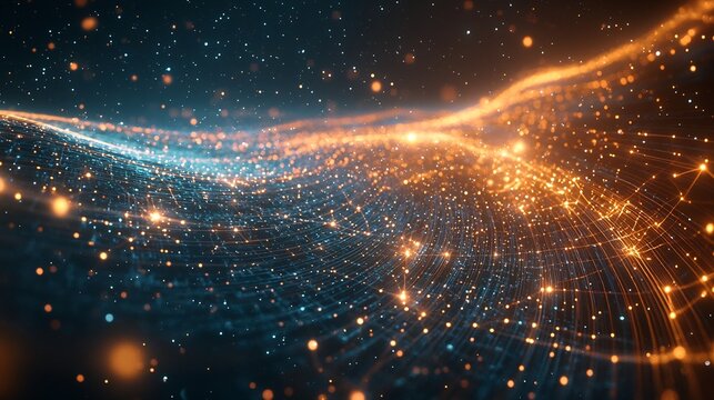 Glowing Scatter Plot Galaxy of Twinkling Data Points Forming Interconnected Constellations
