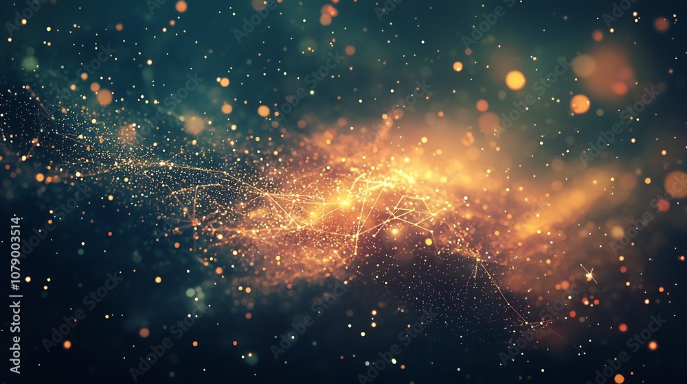 Poster glowing galactic scatter plot representing the interconnectivity of data and systems