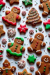 Obraz premium Christmas Gingerbread Background representing Sweetness, Nostalgia, Celebration, Festivity, Homemade