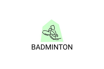 Badminton sport vector line icon. sport pictogram, vector illustration.