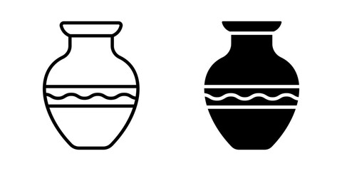 Pottery icon set. ceramic vases sign. for mobile concept and web design. vector illustration on white background