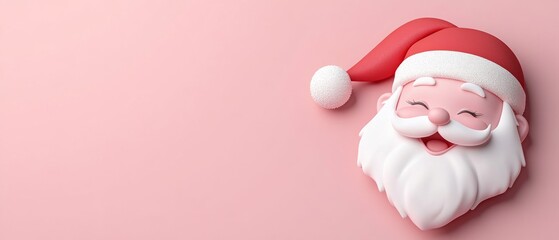 Fototapeta premium A cartoonish image of Santa Claus with a red hat and a white beard