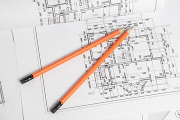 electrical engineering drawings printing and pencil 	
