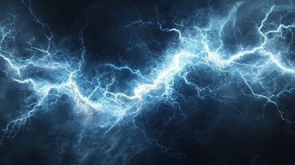 Abstract Blue Lightning Storm Background