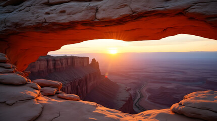 Sunrise through Mesa Arch in Canyonlands