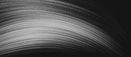 Abstract black grainy background, dark gray white noise texture gradient shape monochrome banner header cover wallpaper design © Enso