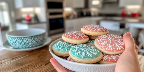 Fototapeta premium Winter Wonderland Snowflake Cookies 