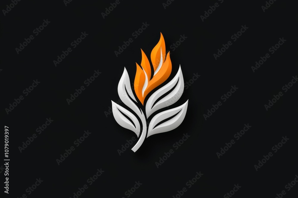 Aufkleber A clean and simple icon of a small flame within a square fireplace, capturing elegance in minimal form