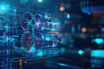 Fototapeta premium kidney testing results on digital interface