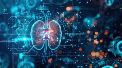 Obraz premium kidney testing results on digital interface