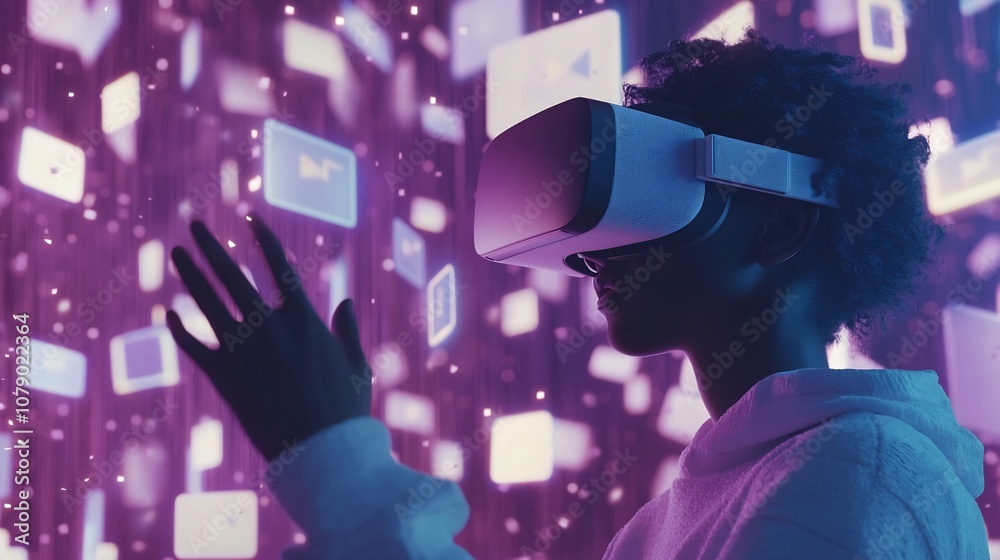 Poster Immersive AI Driven Marketing Environment Explored by Virtual Reality Headset User