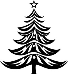 A classic Christmas tree silhouette perfect for holiday decor and festive designs. Its minimalist outline brings timeless Christmas charm to any project.