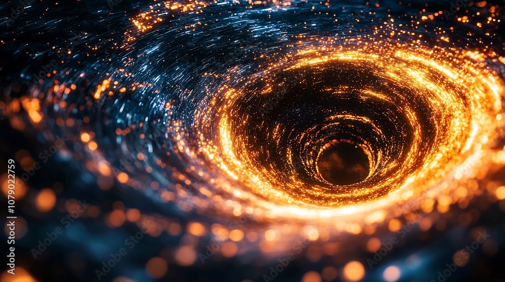 Poster glowing ai driven vortex processing customer data metrics to optimize marketing efforts in real time