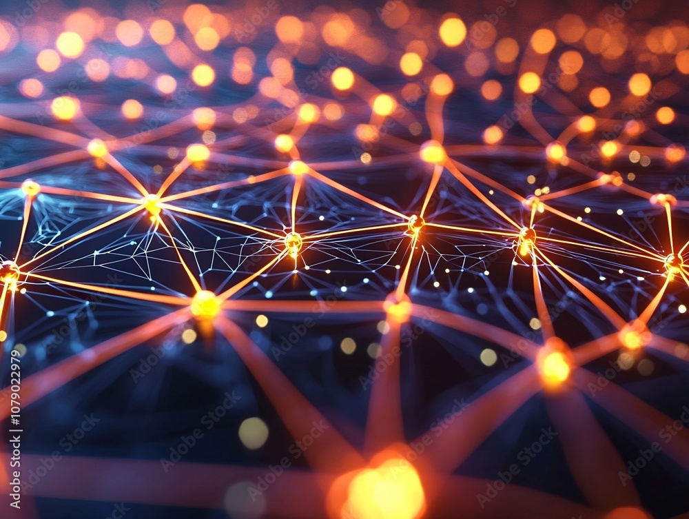 Poster ai driven dynamic marketing network visualization with interconnected touchpoints