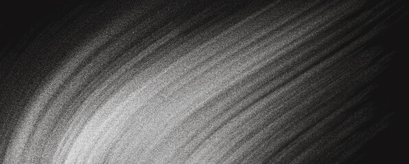 Obraz premium Abstract black grainy background, dark gray white noise texture gradient shape monochrome banner header cover wallpaper design