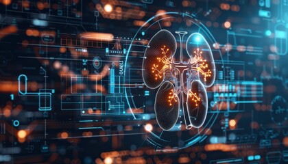 Fototapeta premium kidney testing results on digital interface