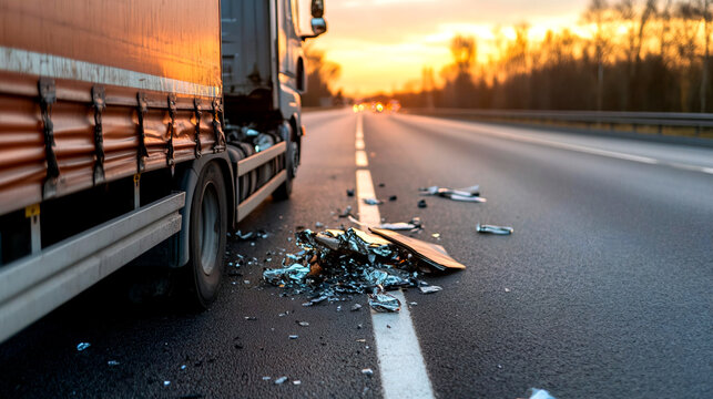 a truck got into an accident on the highway