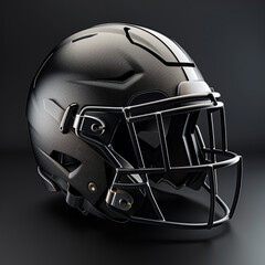 Fototapeta premium sleek American football helmet featuring matte and metallic finish, showcasing modern design elements and protective features. Perfect for sports enthusiasts