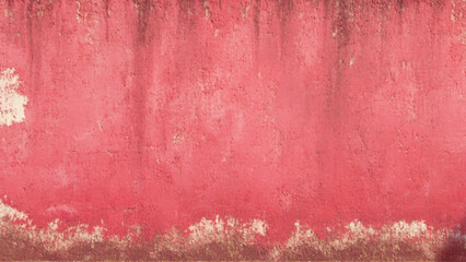 The pattern red wall texture of surface concrete for background. Old weathered red wall background or texture. Asymmetrical bright red wall with bold paint texture.