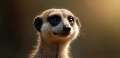 Fototapeta premium A close up of a meerkat looking at the camera