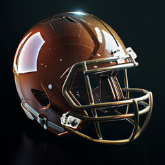 Fototapeta premium detailed American football helmet with minimalistic design, showcasing muted tones and glossy finish, perfect for sports enthusiasts
