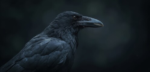 Fototapeta premium A black bird sitting on top of a wooden post