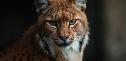 Naklejka premium A close up of a lynx staring at the camera