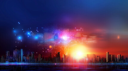 Abstract Data Exchange Above City Skyline