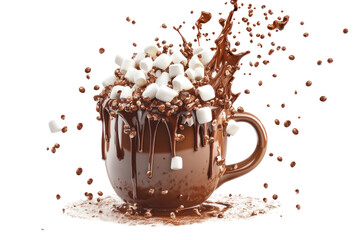 A hot chocolate text effect featuring chocolate sprinkles and marshmallow toppings, styled with a realistic liquid chocolate appearance.