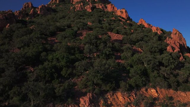 Aerial view of the Bear Peak of the Massif of Esterel
