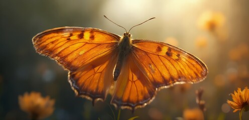 A butterfly sitting on top of a yellow flower