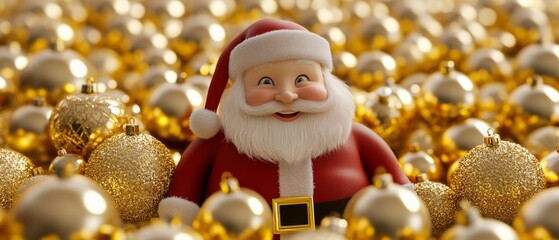 The scene is playful and festive, with the bright colors of the ornaments