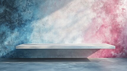 Sleek Design Studio Showcase. Modern Three-Dimensional Gallery with Vibrant Palette