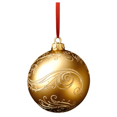 Gold Christmas Ball on a transparent background