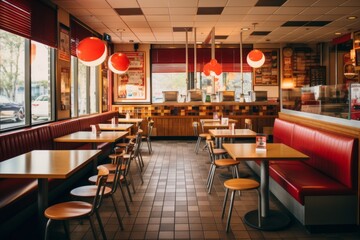 Interior of a fast food restaurant