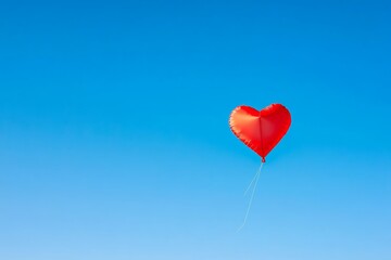 Heart-Shaped Kite in Clear Blue Sky