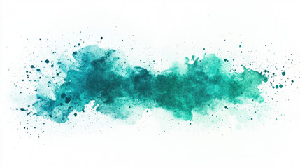 Obraz premium Vibrant watercolor splash in turquoise and teal, creating dynamic and artistic effect. Perfect for backgrounds or creative projects