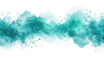 Vibrant watercolor splash in turquoise and teal, creating dynamic and artistic background. Perfect for creative projects and designs