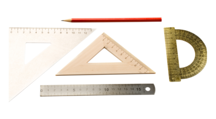 Drafting tools isolated on white