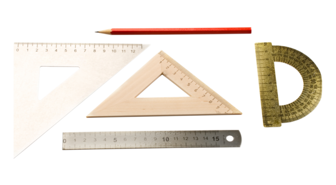 Drafting tools isolated on white