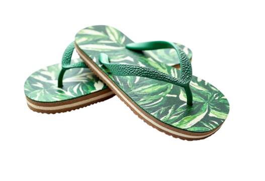 green flip flop sandals