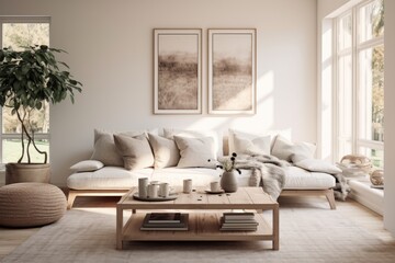 Interior of a Scandinavian design living room