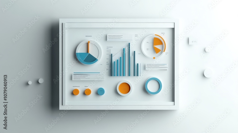Poster Modern Dashboard with Colorful Graphs and Charts Representing Data Analysis and Insights in a Clean and Minimalist Style